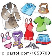 Digital Collage Of Female Clothing Items