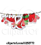 Poster, Art Print Of Santas Laundry Drying On A Clothesline