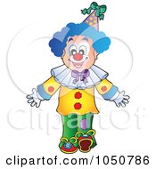 Royalty Free RF Clip Art Illustration Of A Clown Walking
