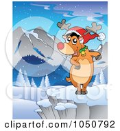 Poster, Art Print Of Rudolph Dancing In A Winter Landscape