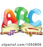 Poster, Art Print Of Abc Over An Open Book