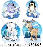 Poster, Art Print Of Digital Collage Of Arctic Animal Logos