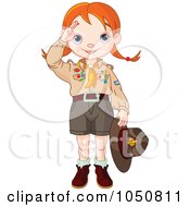 Poster, Art Print Of Saluting Scout Girl