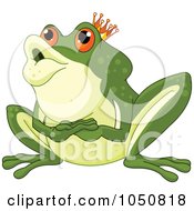 Royalty Free RF Clip Art Illustration Of A Frog Prince In Awe by Pushkin