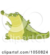 Poster, Art Print Of Happy Crocodile Presenting