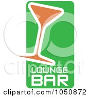Poster, Art Print Of Green White And Orange Lounge Bar Icon