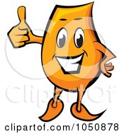 Royalty Free RF Clip Art Illustration Of An Orange Blinky Holding A Thumb Up by MilsiArt