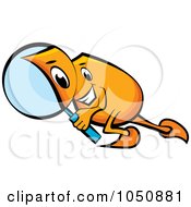 Poster, Art Print Of Orange Blinky Searching With A Magnifying Glass
