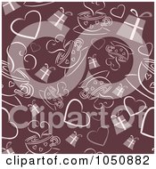 Royalty Free RF Clip Art Illustration Of Background Of Coffee Gifts And Hearts