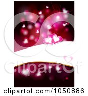 Poster, Art Print Of Background Of Hearts And A Bright Bar For Copyspace