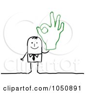 Royalty Free RF Clip Art Illustration Of A Stick Businessman Gesturing OK
