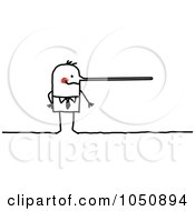 Royalty Free RF Clip Art Illustration Of A Lying Stick Businessman With A Long Nose by NL shop