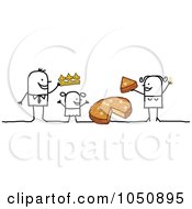 Poster, Art Print Of Stick Family Sharing Cheese