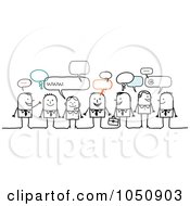 Royalty Free RF Clip Art Illustration Of A Group Of Business Stick People Chatting by NL shop #COLLC1050903-0109