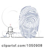 Poster, Art Print Of Stick Man Pulling A String Fingerprint