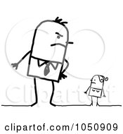 Poster, Art Print Of Angry Stick Man Looming Over His Wife