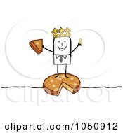 Poster, Art Print Of King Stick Man Standing On Cheese