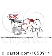 Poster, Art Print Of Stick Businessman Being Targeted By A Cyber Bully - 1