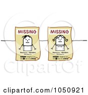 Poster, Art Print Of Missing Stick Boy And Girl Signs