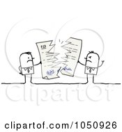 Poster, Art Print Of Stick Businessmen Breaking A Contract