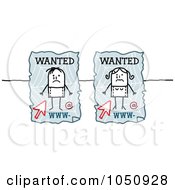 Royalty Free RF Clip Art Illustration Of Wanted Cyber Bully Signs by NL shop