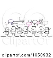 Poster, Art Print Of Group Of Stick Men And Women Chatting