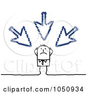 Royalty Free RF Clip Art Illustration Of A Stick Businessman Being Targeted By A Cyber Bully 3
