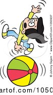 Royalty Free Vector Clip Art Illustration Of A Girl Losing Her Balance On A Ball by Johnny Sajem