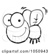 Poster, Art Print Of Happy Outlined Fly