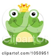 Poster, Art Print Of Smiling Frog Prince On A Lily Pad