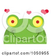 Poster, Art Print Of Smiling Frog Face With Hearts