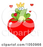 Frog Prince With A Rose On A Heart