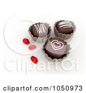 Poster, Art Print Of 3d Valentine Chocolates With Rose Petals