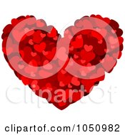 Poster, Art Print Of Red Heart Made Of Tiny Red Hearts