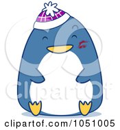 Royalty Free Vector Clip Art Illustration Of A Valentine Penguin With A Lipstick Kiss by BNP Design Studio