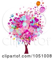 Poster, Art Print Of Valentine Doodle Tree - 1