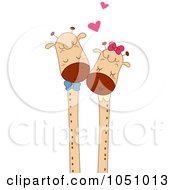 Royalty Free Vector Clip Art Illustration Of A Giraffe Pair In Love