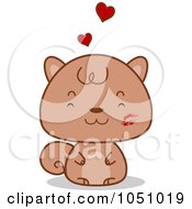 Royalty Free Vector Clip Art Illustration Of A Valentine Squirrel With A Lipstick Kiss by BNP Design Studio