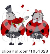 Poster, Art Print Of Ladybug Giving Roses To His Valentine