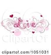 Royalty Free Vector Clip Art Illustration Of Elegant Love Text Over Bubbles