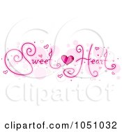 Royalty Free Vector Clip Art Illustration Of Sweet Heart Text Over Bubbles