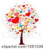 Royalty Free Vector Clip Art Illustration Of A Valentine Doodle Tree 2