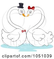 Royalty Free Vector Clip Art Illustration Of Valentine Swans Forming A Heart