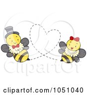 Poster, Art Print Of Bee Couple Forming A Heart