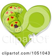 Poster, Art Print Of Valentine Caterpillar On A Green Leaf