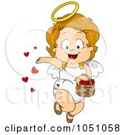 Royalty Free Vector Clip Art Illustration Of A Valentine Cupid Spreading Love