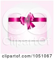 Royalty Free Vector Clip Art Illustration Of A Pink Heart Valentine Gift Card With A Bow On Shaded White by KJ Pargeter