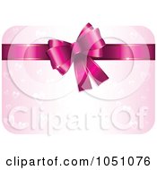 Pink Heart Valentine Gift Card With A Bow