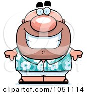 Royalty Free Vector Clip Art Illustration Of A Chubby Tourist Wearing A Tropical Shirt