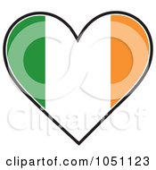 Heart With Irish Flag Stripes
